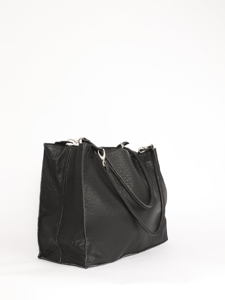 Shopper bag in shrunken leather