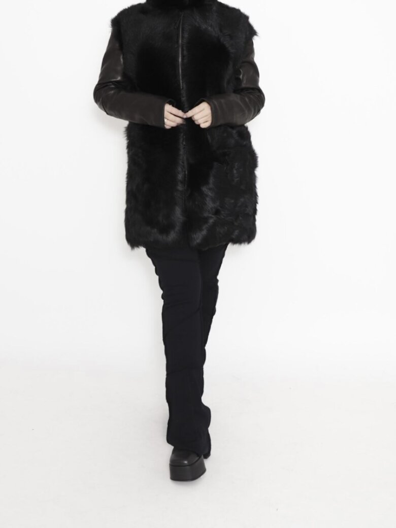 Toscana fur jacket with leather sleeves